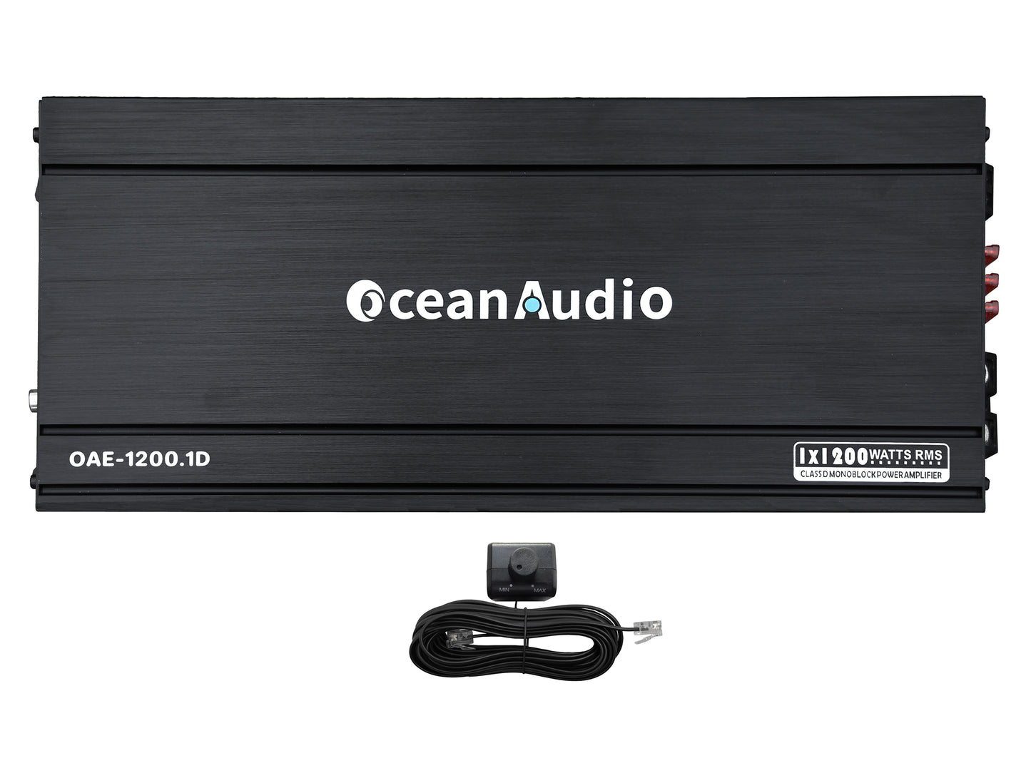 OceanAudio OAE-1200.1D Monoblock Class D Amplifier with Remote Subwoofer Level Control, 2400W - RMS Power @4Ω 1*480W @2Ω 1*800W @1Ω 1*1200W Max Power @1Ω 1*2400W